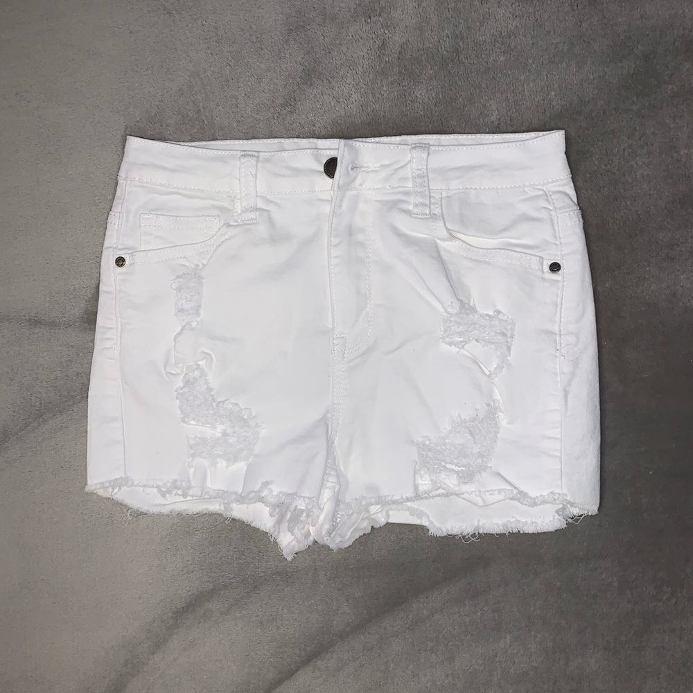 Revamped White Jean Shorts